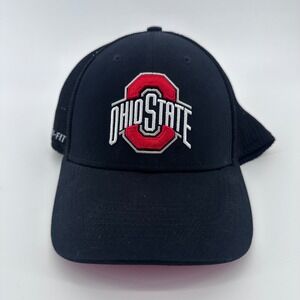Nike Ohio State Buckeyes Hat Cap Mens OSFA Black Dri-FIT Legacy91 Mesh Trucker